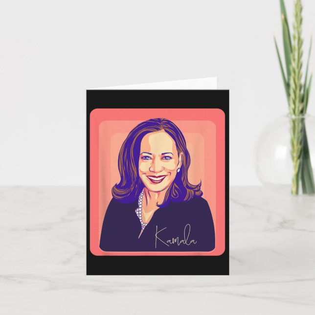 Kamala Harris Fru talman Pop Art Porträtt Kort (Framsida)