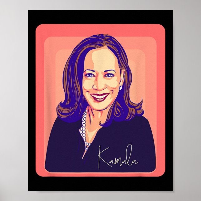 Kamala Harris Fru talman Pop Art Porträtt Poster (Framsidan)