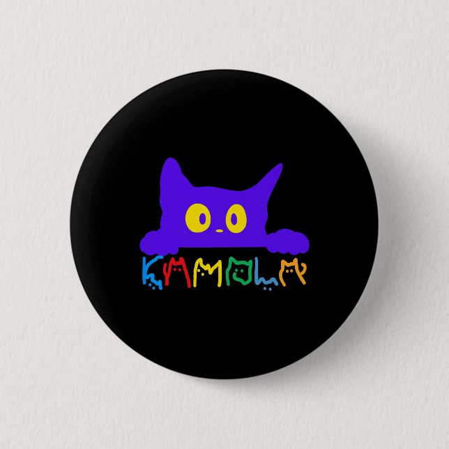 Kamala Harris Funny Cat Lettering Typography Alpha Knapp (Framsida)