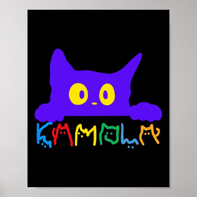 Kamala Harris Funny Cat Lettering Typography Alpha Poster (Framsidan)