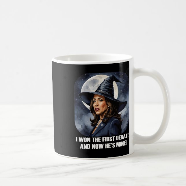 Kamala Harris Funny Debatt Val 2024 Won Witch Kaffemugg (Höger)