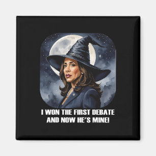 Kamala Harris Funny Debatt Val 2024 Won Witch Magnet