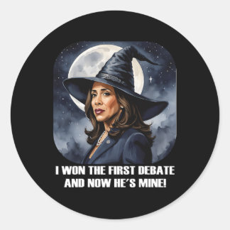 Kamala Harris Funny Debatt Val 2024 Won Witch Runt Klistermärke