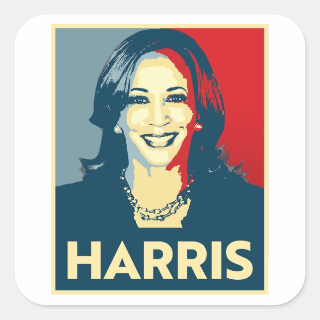 Kamala Harris Fyrkantigt Klistermärke (Framsida)