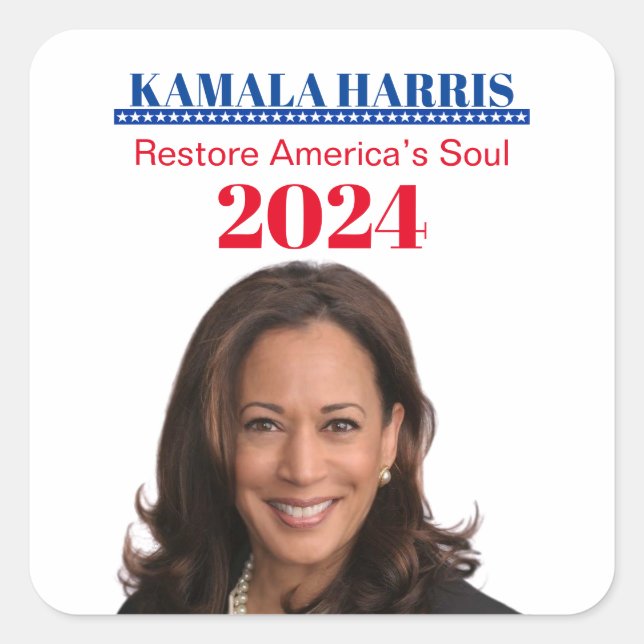 Kamala Harris Fyrkantigt Klistermärke (Framsida)