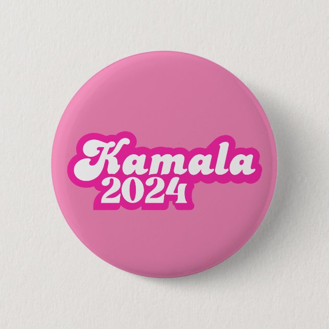 Kamala Harris girly Rosa Logotyp 2024 Knapp (Framsida)