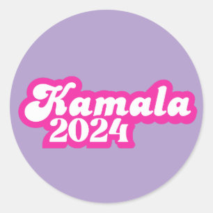 Kamala Harris girly Rosa Logotyp 2024 Runt Klistermärke