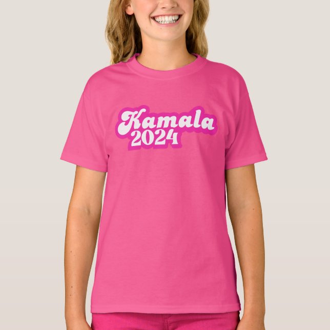 Kamala Harris girly Rosa Logotyp 2024 T Shirt (Framsida)
