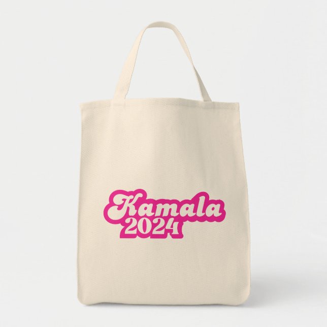 Kamala Harris girly Rosa Logotyp 2024 Tygkasse (Framsidan)