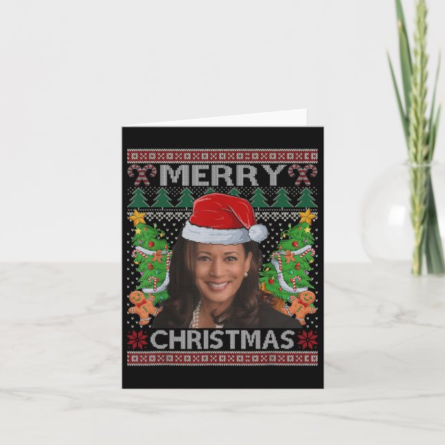 Kamala Harris God Jul Tröja Dam Fula C Kort (Framsida)