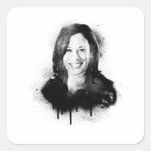 Kamala Harris Graffiti Art Fyrkantigt Klistermärke
