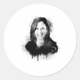 Kamala Harris Graffiti Art Runt Klistermärke