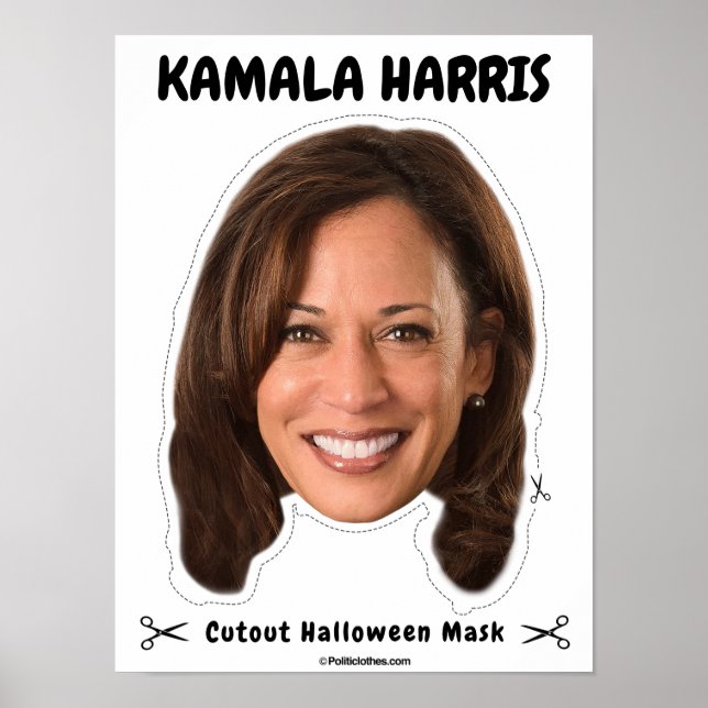 Kamala Harris Halloween Mask Poster (Framsidan)