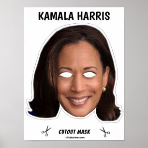 KAMALA HARRIS Halloween Mask Poster