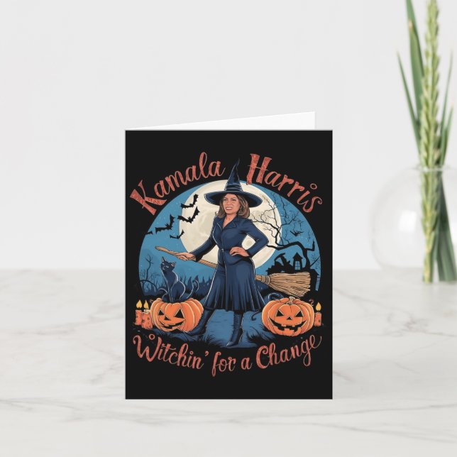 Kamala Harris Halloween Witch Citat 2024 Val Kort (Framsida)