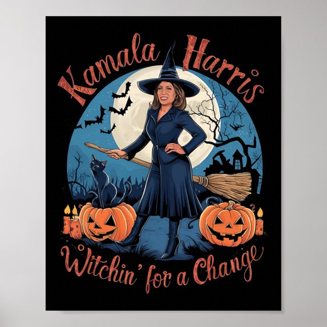 Kamala Harris Halloween Witch Citat 2024 Val Poster (Framsidan)