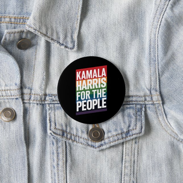 Kamala Harris HBTQ Homog Pride Lesbisk Roligt Pres Knapp (In Situ)