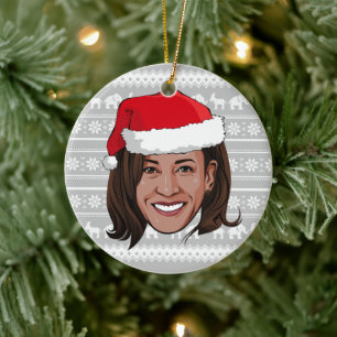 Kamala Harris Helgdag Ceramic Ornamic Julgransprydnad Keramik