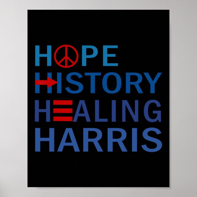 Kamala Harris Hope History Healing Harris Walz 202 Poster (Framsidan)