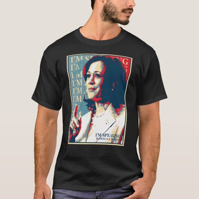 Kamala Harris I talar 2024 T Shirt (Framsida)