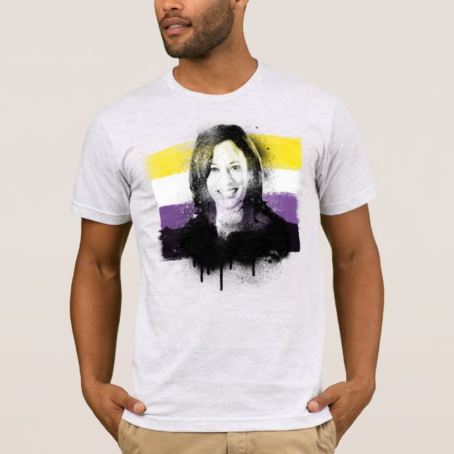 Kamala Harris Icke-binär Pride T-shirt (Framsida)