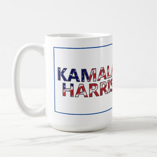 Kamala Harris in Flagga Färg Kaffemugg (Vänster)