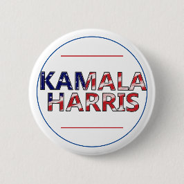 Kamala Harris in Flagga Färg Knapp