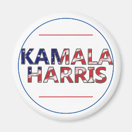 Kamala Harris in Flagga Färg Magnet