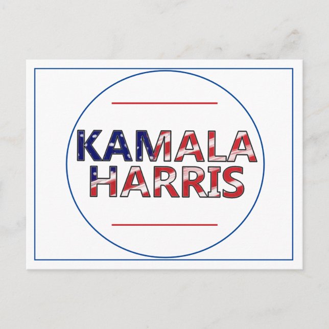 Kamala Harris in Flagga Färg Vykort (Framsida)