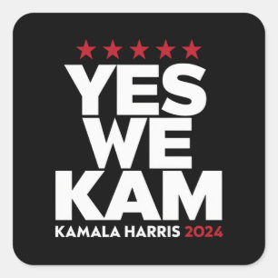 Kamala Harris Ja Vi Kam för US President 2024 Fyrkantigt Klistermärke