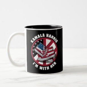 Kamala Harris Jag är med henne Patriotiska Convers Två-Tonad Mugg