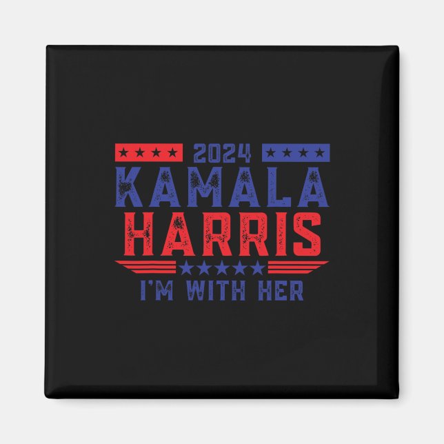 Kamala Harris Jag Stöder Henne Val 2024  Magnet (Framsidan)