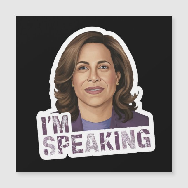 Kamala Harris jag talar, historisk debatt citat Magnetisk Inbjudningskort (Framsida)