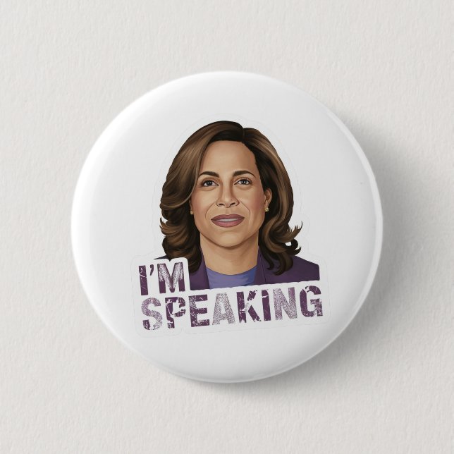 Kamala Harris Jag talar om en förhoppningsfull deb Knapp (Framsida)