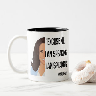 Kamala Harris jag talar Två-Tonad Mugg