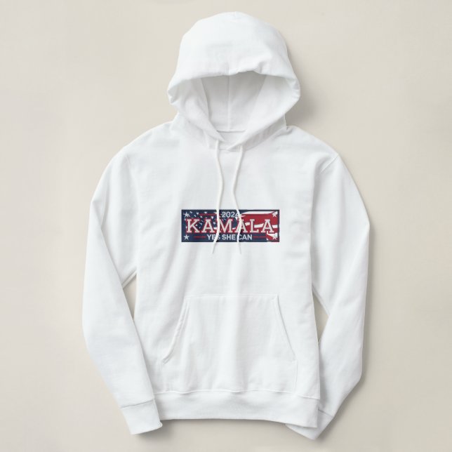 KAMALA HARRIS "JES SHE CAN" 2024Kvinnors hoodie T Shirt (Design framsida)