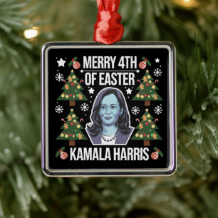 Kamala Harris jul Santa Glad 4:e påsk Julgransprydnad Metall