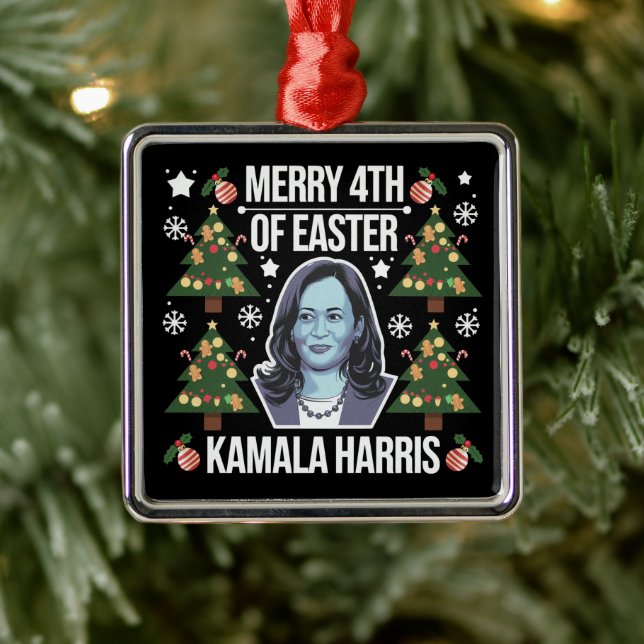 Kamala Harris jul Santa Glad 4:e påsk Julgransprydnad Metall (Träd)