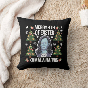 Kamala Harris jul Santa Glad 4:e påsk Kudde