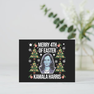 Kamala Harris jul Santa glad påsk 4 Helg Vykort