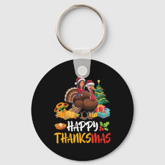 Kamala Harris Jultomten Riding Turkey Lycklig Than Nyckelring