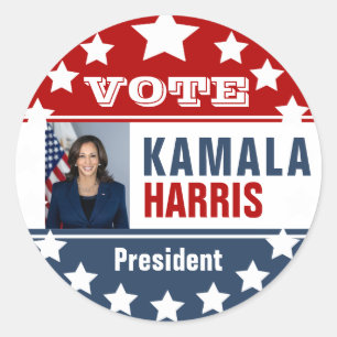 Kamala Harris Kampanj Classic Round Sticker Runt Klistermärke