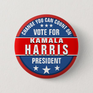 Kamala Harris Kampanj politiska knapp