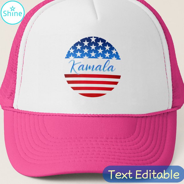 Kamala Harris Kampanj SWAG US Flagga Elegant Scrip Keps (Skapare uppladdad)