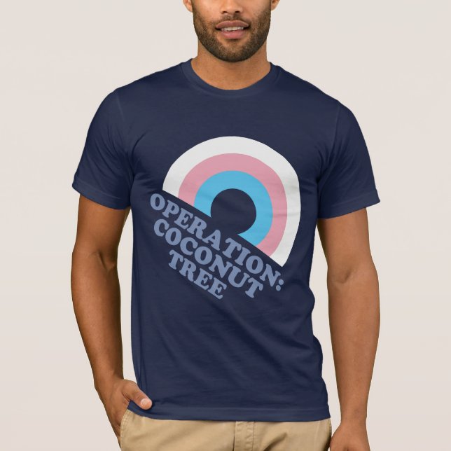 Kamala Harris Kokosnötsträd Trans Pride Flagga T Shirt (Framsida)