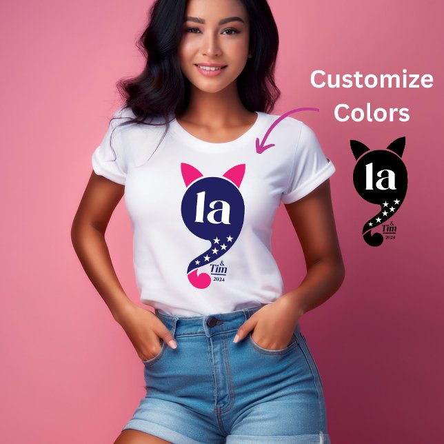 Kamala Harris La Cat Rosa och Blue t-shirt (Skapare uppladdad)