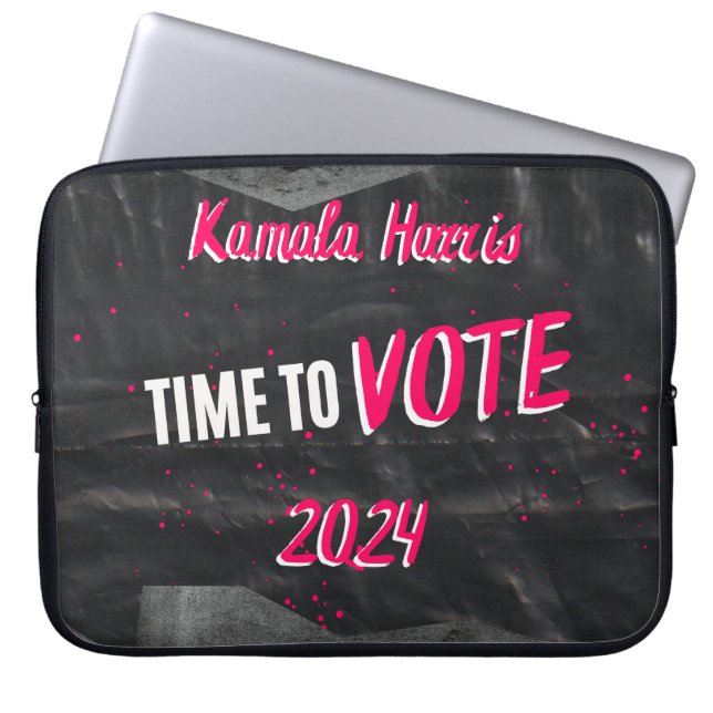 Kamala Harris laptop sleeve. Svart och grått. Laptop Fodral (Framsidan)