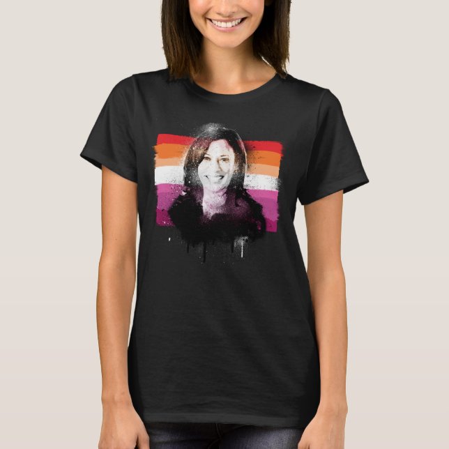 Kamala Harris Lesbisk Pride T-Shirt (Framsida)