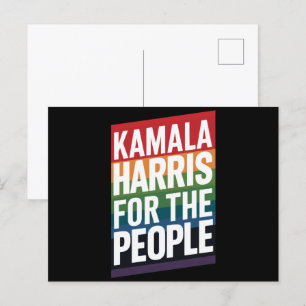Kamala Harris LGBTQ Gay pride Lesbisk Funny Gift Vykort