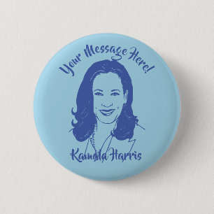 Kamala Harris Line Art Anpassningsbar Text Knapp